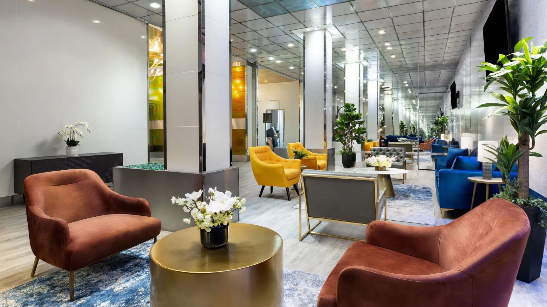 A Room With Chairs And Tables